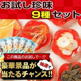 【豪華景品が抽選で当たる！】 お試し珍味 9種セット .北海道グルメ福袋2026. 【M】 | 鮭や甘えび、ホタテなど北海道を代表する海の幸を贅沢に使用！おつまみにも、おやつにも◎