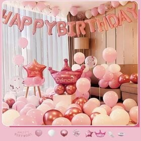 【ピンク】HAPPY BIRTHDAY 誕生日バルーンセット