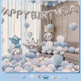 【ブルーHAPPY BIRTHDAY 誕生日バルーンセット