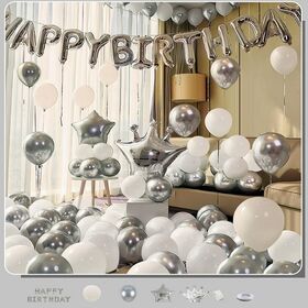 【シルバー】HAPPY BIRTHDAY 誕生日バルーンセット
