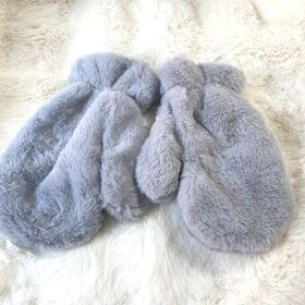 【グレー】ふわふわモコモコミトン