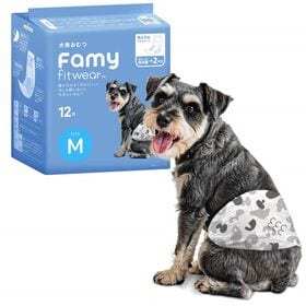 【72枚入り】Famy ファミー 犬用おむつ 男の子用 Mサイズ フィットウェア | ぴったりが見つかるFamy犬用おむつ。履かせやすさを追求した「スムーズフィット構造」