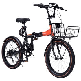 【オレンジブラック】 折畳セミファット20・6SP・リアサス・バスケット付