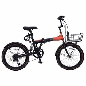 【オレンジブラック】 折畳セミファット20・6SP・リアサス・バスケット付