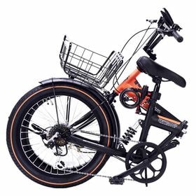 【オレンジブラック】 折畳セミファット20・6SP・リアサス・バスケット付