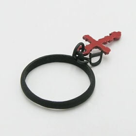 【7号/BK】Dior(クリスチャンディオール)指輪クロス&イニシャルチャームリング