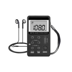 【ブラック】超小型ポータブルラジオ