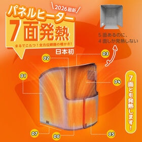 【7面タイプ／スモーキーグレー】7面パネルヒーター（リモコン付／転倒時自動OFF機能）