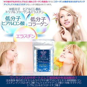 【大容量約6か月分】W低分子ヒアルロン酸&トリプルコラーゲン&エラスチン 360粒