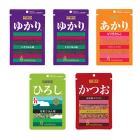 【4種/5袋】三島食品 ふりかけ アソートセット（ゆかり・ひろし・かつお・あかり） | 1970年発売、三島食品のロングセラーふりかけ！個包装でお弁当に便利♪しかも湿気らない！！