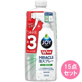 除菌ジョイミラクル泡スプレー 緑茶の香り 詰替3回分 630ML×15点セット | 除菌ジョイの新提案！汚れ、菌の巣もW除去
