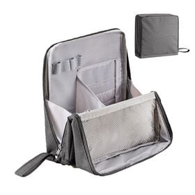 【グレー】立てて使えるマルチポーチ