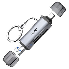 【グレー】USB 3.2 DDR200モード Type-C OTG対応 カードリーダー