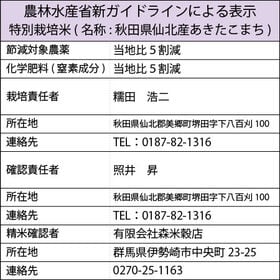 【450g×2袋】令和7年産 こだわり 特別栽培米秋田県仙北産あきたこまち