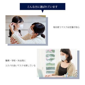 【50枚入×10箱セット】三層不織布マスク　ホワイト