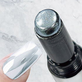 【ブルーシルバー】<3種セット> ペン型で簡単楽々ジェルミラーネイルセット