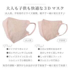 【ベビーピンク・子供用／20枚】3Dマスク