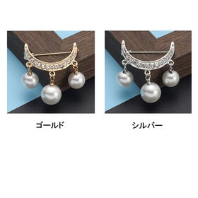 【ゴールド】三日月ブローチ