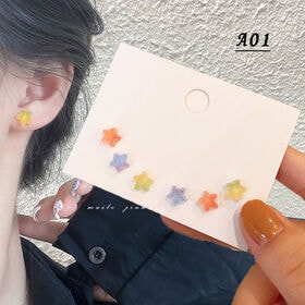【A01】グミみたいな星型ピアス 3ペアセット