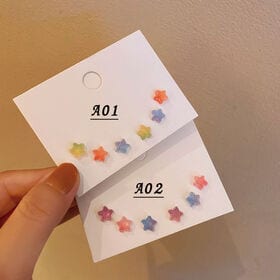 【A02】グミみたいな星型ピアス 3ペアセット