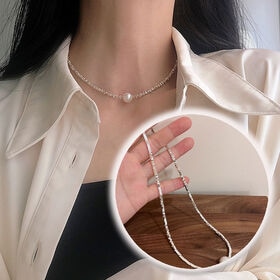 パール シルバーネックレス