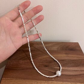 パール シルバーネックレス