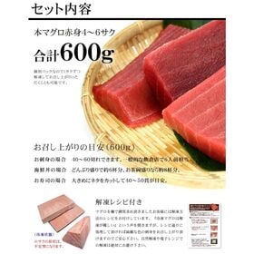 【600g】本マグロ赤身  解凍レシピ付 刺身 海鮮[[赤身300g-2p]