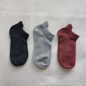 【3足セット】アキレスガード付ソックス（ブラック・グレー・ワインレッド）