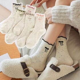 【キャメル】つぶつぶミックスカラーソックス