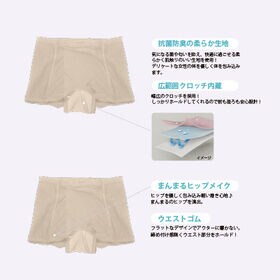 【ベージュ/L-LL/3枚組】エアーフィット吸水ハイウエストショーツ