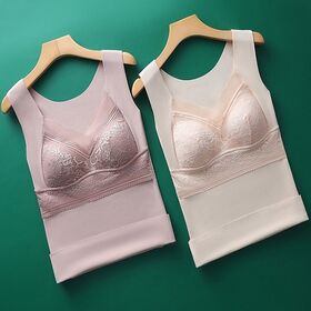 【3色セット／4XLサイズ（2XLサイズ相当）】締め付けない暖かい裏起毛カップ付きタンクトップ