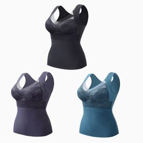 【3色セット／Lサイズ（Sサイズ相当）】締め付けない暖かい裏起毛カップ付きタンクトップ | ワイヤなしで締め付けない！暖かい裏起毛カップ付きタンクトップ