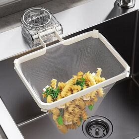 折り畳み可能！水切りホルダー（ホワイト）+水切りネット50枚