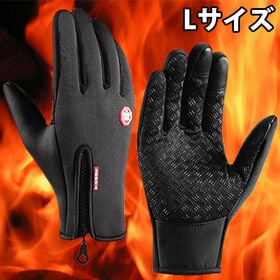 【日替わり数量限定】【Lサイズ ブラック】スマホ対応・防風・保温・滑り止め 裏起毛グローブ【先行チケット利用NG】