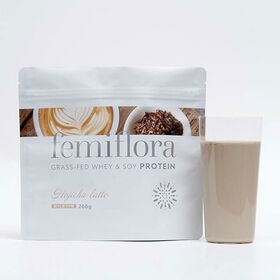 【賞味期限間近】フェミフローラ グラスフェッドホエイ&ソイプロテイン ほうじ茶ラテ味【3袋】