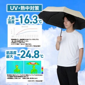 【ベージュ】自動開閉式日傘カラビナ付き