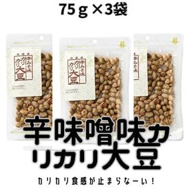 【賞味期限間近】【75gx3袋】辛味噌味カリカリ大豆3袋セット | カリカリ食感が止まらない！北海道産大豆使用