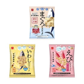 【計12個】おやつカンパニー 素材市場スナック いわし・えび・まぐろ味 (3種・各4コ)