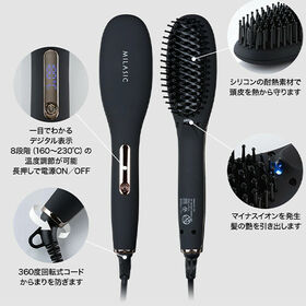 ［海外対応］ヘアヒートブラシ ヘアアイロン ブラシ型