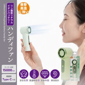 【ミント】リン酸鉄リチウムイオンバッテリー ハンディファン | 衝撃、高温に強い！