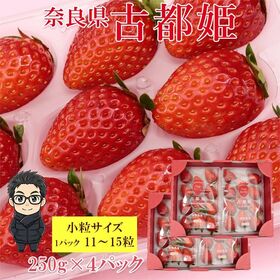 【計1kg/250g×4パック】新品種いちご 奈良県産 古都姫 小粒サイズ | 市場に出回らない希少価値の高い穏やかな酸味に濃厚な美味しい苺をお楽しみください♪
