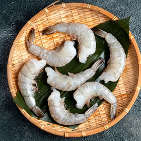 【日替わり数量限定】【1kg(約40尾)】特大！6L(約90mm)サイズ・無頭バナメイエビ【先行チケット利用NG】