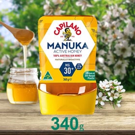 【340g×1本】カピラーノアクティブマヌカハニーMG30+ 100％オーストラリア産 | 契約養蜂場のはちみつだけを使用