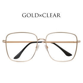 【メタルビッグフレーム】<クリアレンズ> サングラス UVカット99％ QL-48