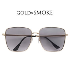 【メタルビッグフレーム】<スモークレンズ> サングラス UVカット99％ QL-48