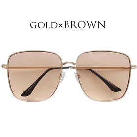 【メタルビッグフレーム】<ブラウンレンズ> サングラス UVカット99％ QL-48