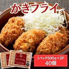 【計1kg/(25g×20個)×2パック】冷凍 カキフライ | 噛むと溢れるジューシーな旨味！冷凍のまま油で揚げるだけでサクッと本格カキフライが完成！