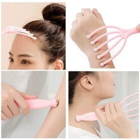 【2個／カラーランダム】頭皮をほぐしてやさしく刺激！頭皮マッサージャー／ヘッドスパブラシ