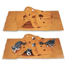 折り畳んで収納もできて便利！楽しく遊べる「猫ちゃんのストレス解消折り畳めるトンネルマット」