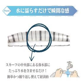 【4本（2色×2セット）】冷感スカーフ　COOL　BORDER